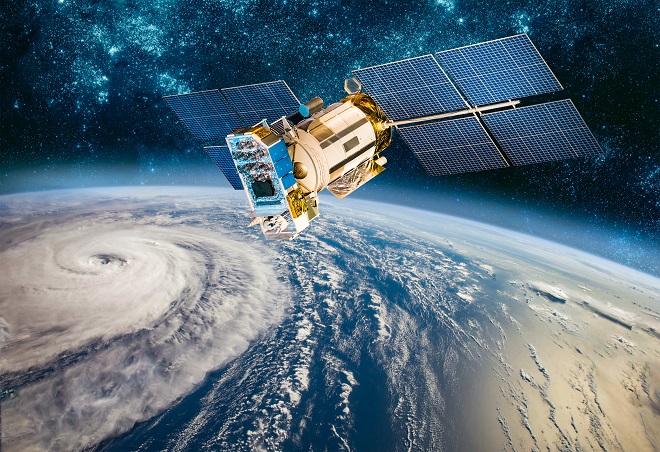 Space,Satellite,Monitoring,From,Earth,Orbit,Weather,From,Space,,Hurricane,