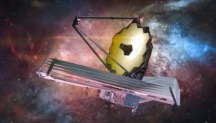 Jwst,In,Space.,Galaxy,Exploration.,James,Webb,Space,Observatory.,Space